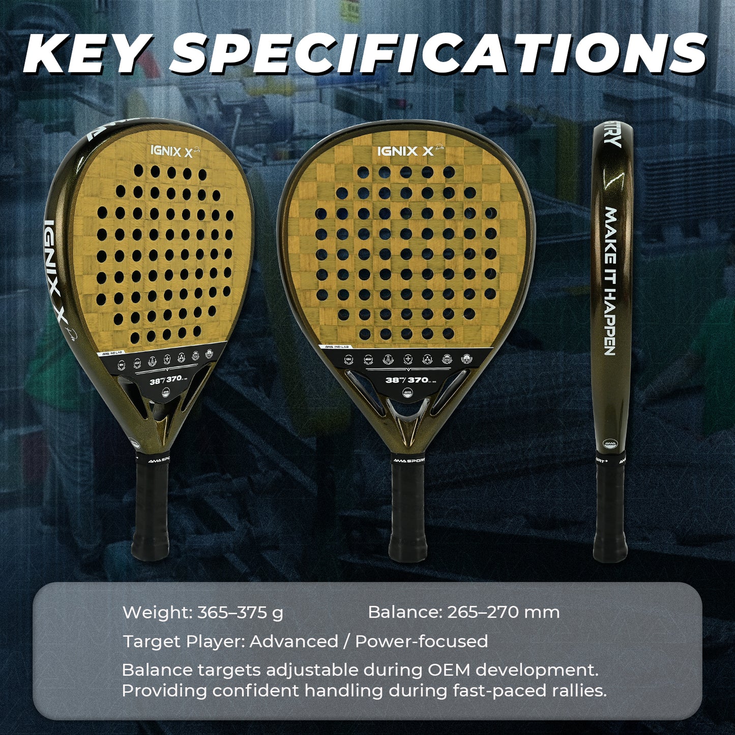 AMA SPORT IGNIX Padel Racket-JP92-Diamond