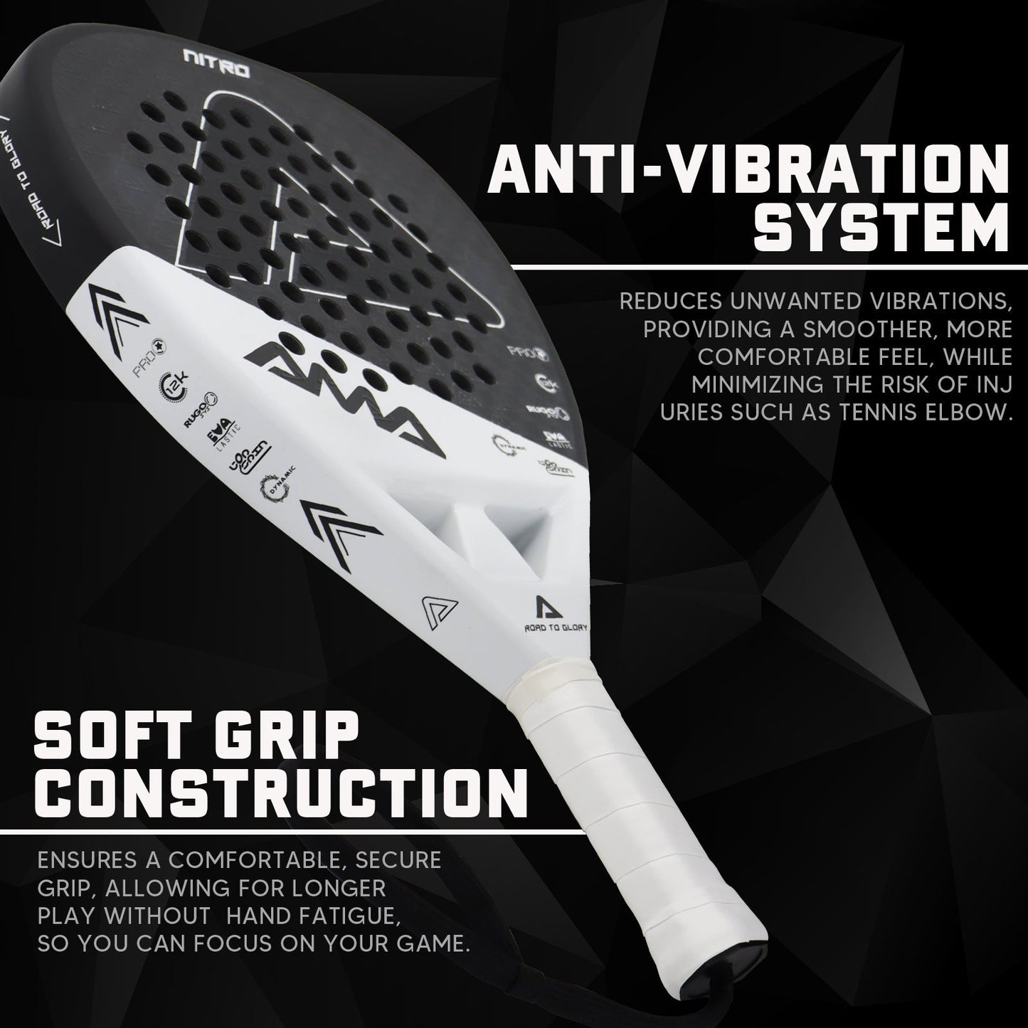 AMA Sport Max P43 Padel Racket 12K Carbon Teardrop Shape