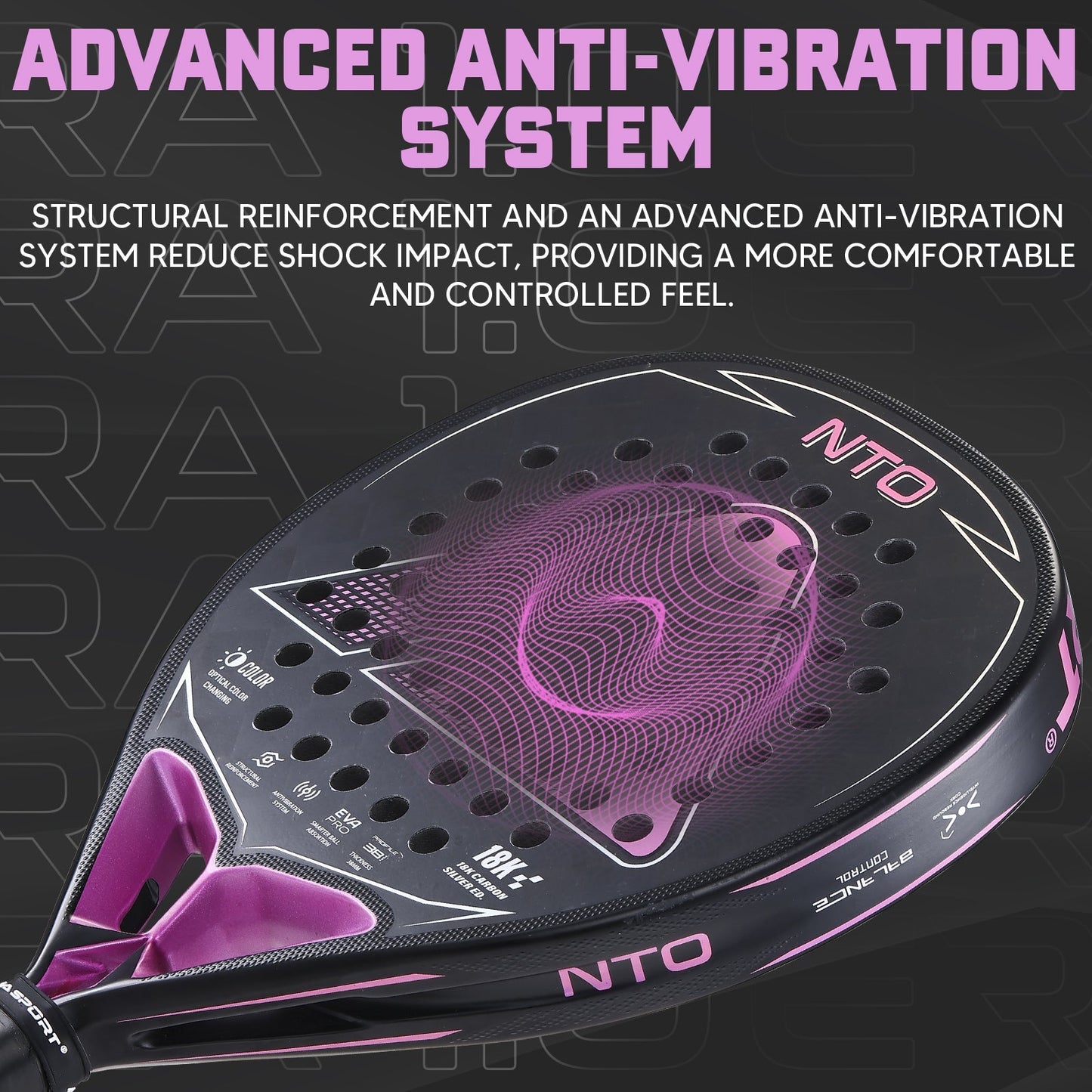 AMA Sport NTO JP89 Padel Racket 18K Carbon Diamond Shape Pink