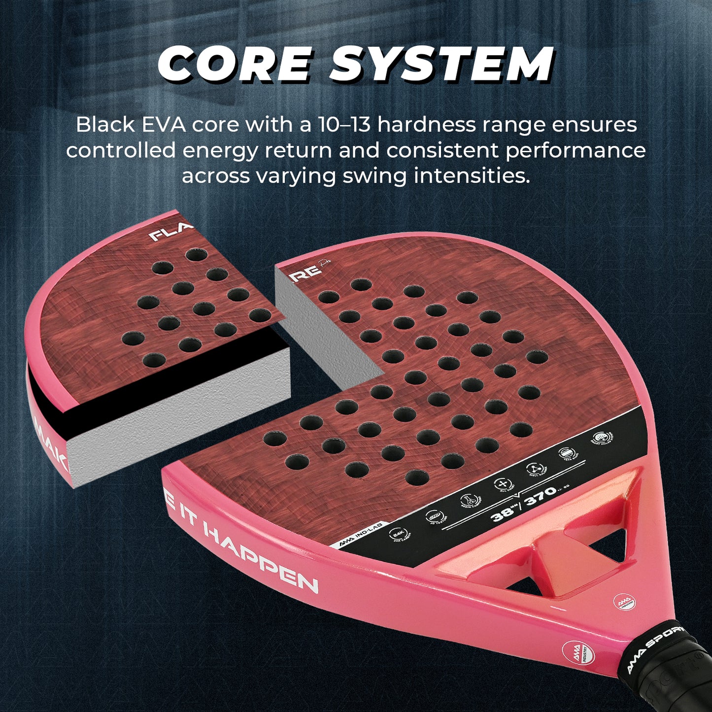 AMA SPORT Flare Padel Racket-P43-Hybrid