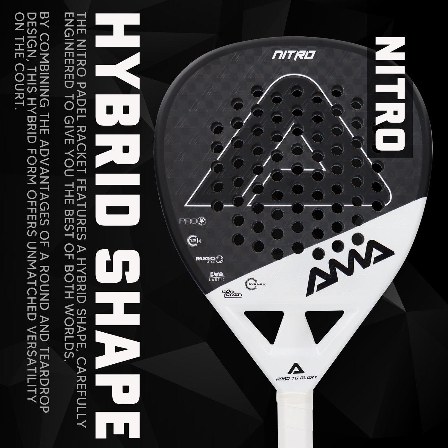 AMA Sport Max P43 Padel Racket 12K Carbon Teardrop Shape