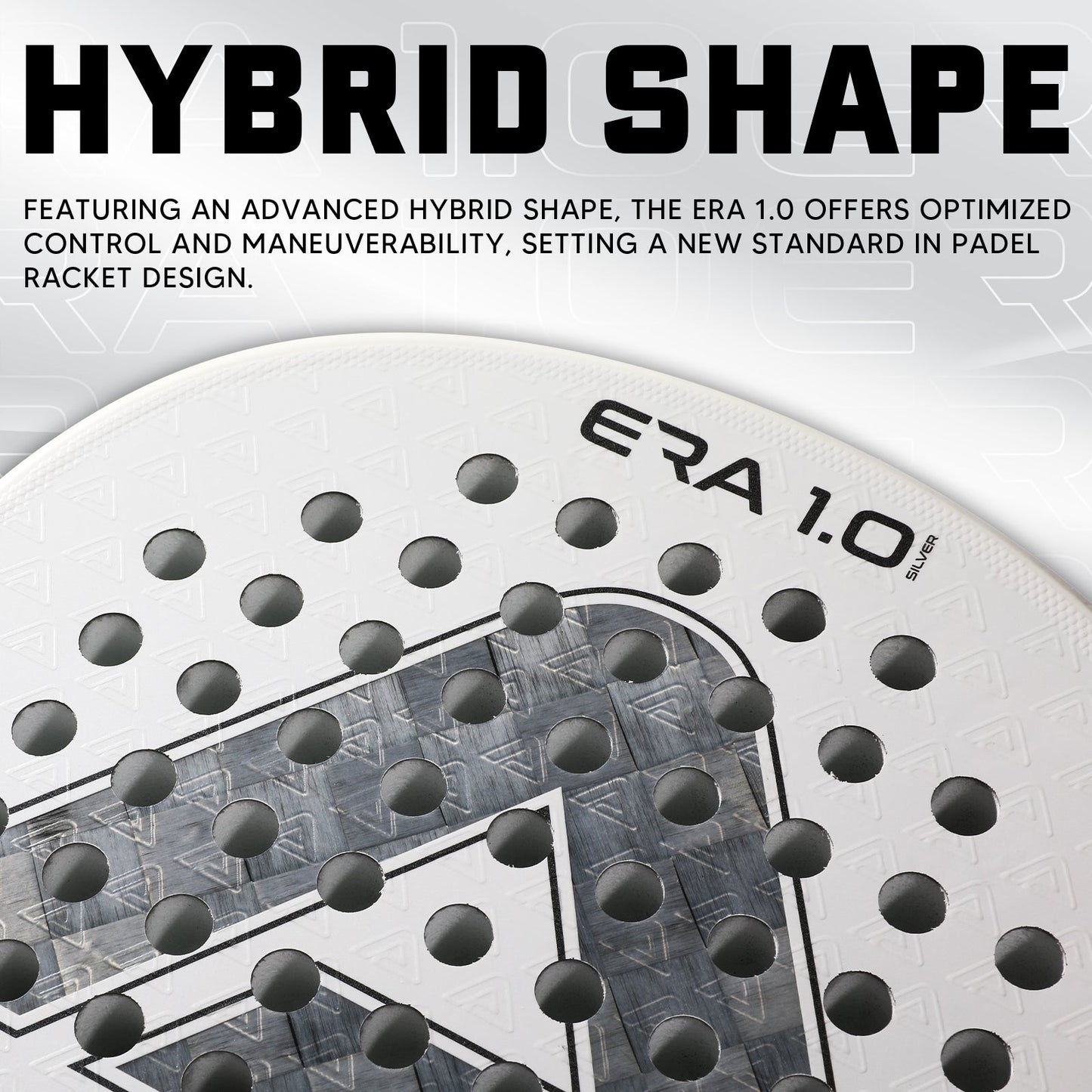 AMA Sport ERA 1.0 Silver Padel Racket 18K Carbon Teardrop Shape