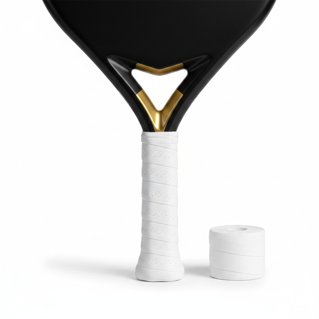 Black gold racket white grip