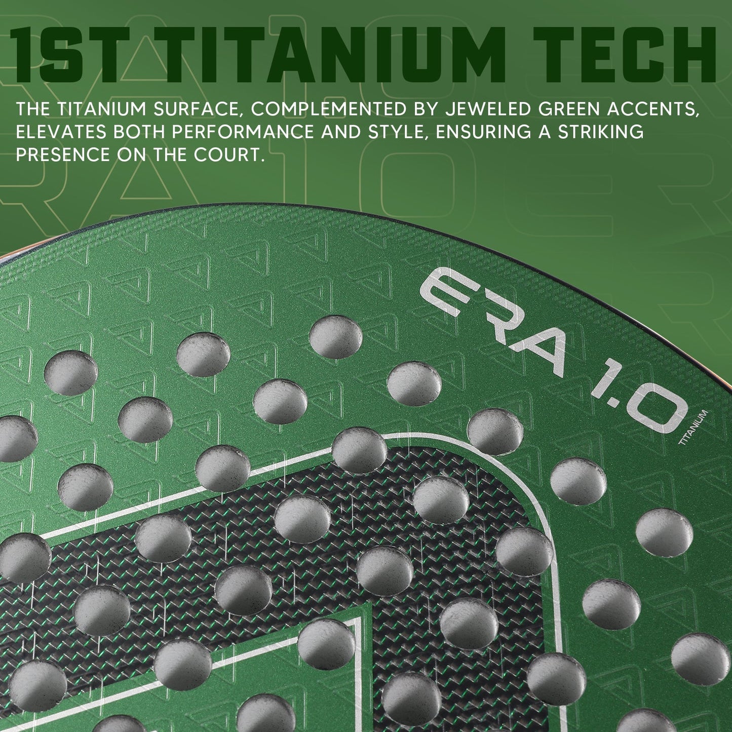 AMA Sport ERA 1.0 Titanium Green Padel Racket Carbon Diamond Shape