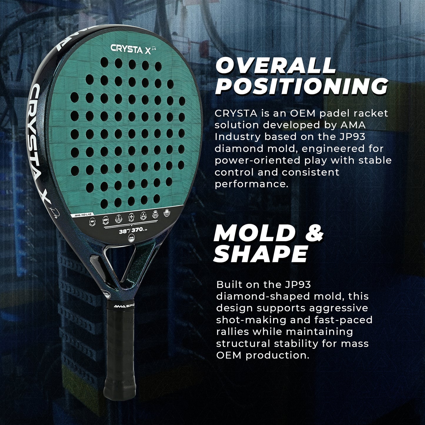 AMA SPORT CRYSTA Padel Racket-JP93-Diamond