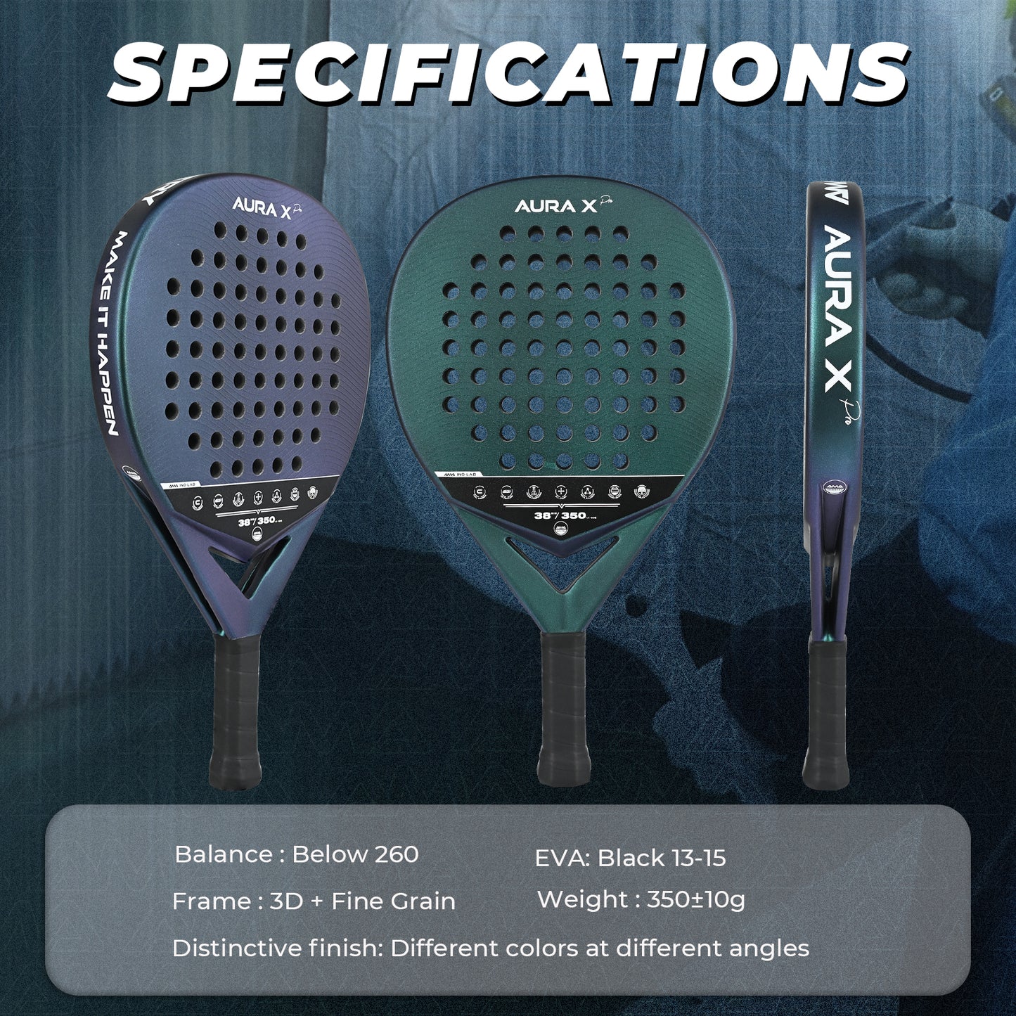 AMA SPORT Aura X Padel Racket-P16-ROUND
