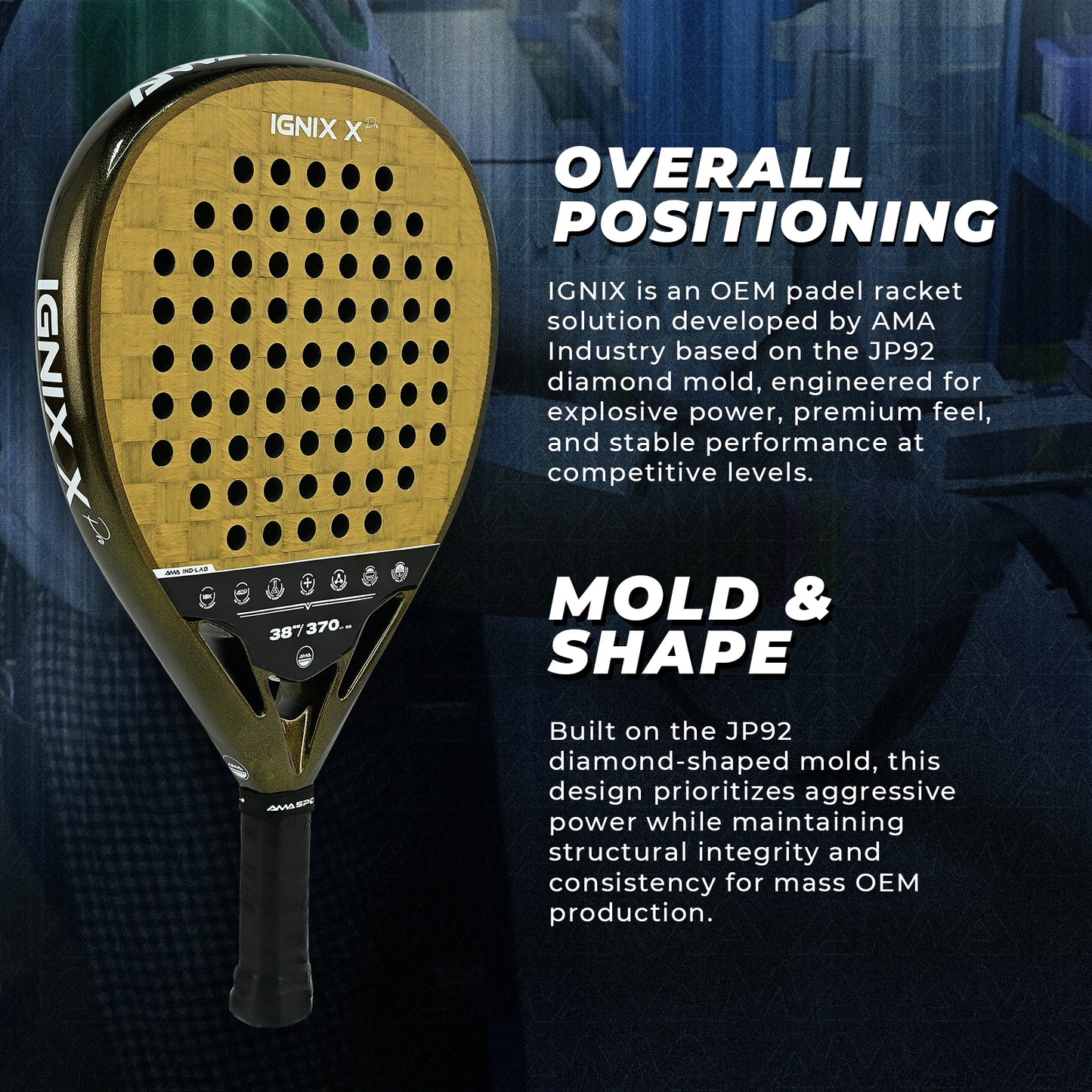 AMA SPORT IGNIX Padel Racket-JP92-Diamond